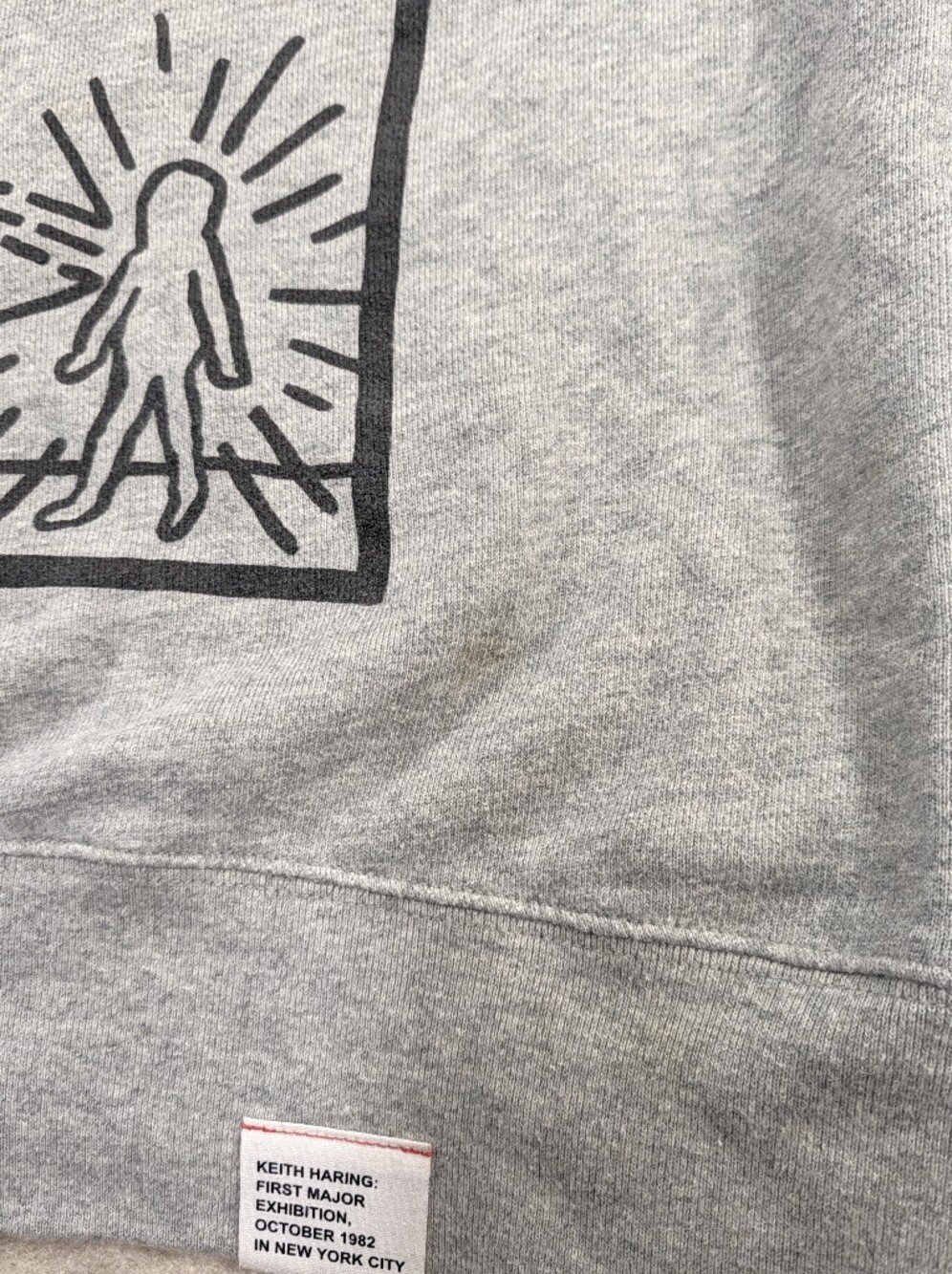 Keith Haring Gray Jersey Knit Alien Cartoon Uniqlo 1982 Fun Graphic M - Picture 11 of 12